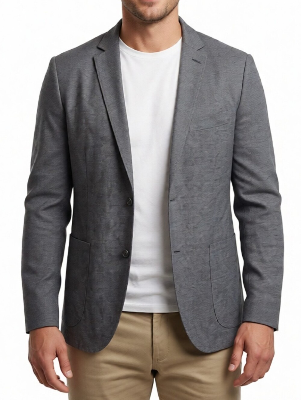 BOGLIOLI Milano K Jacket Gray Silk Linen Blazer Sport Coat Italian Size 50 US 40